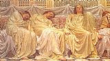 A Moored Fishing Fleet Paintings - Dreamers by Albert Moore